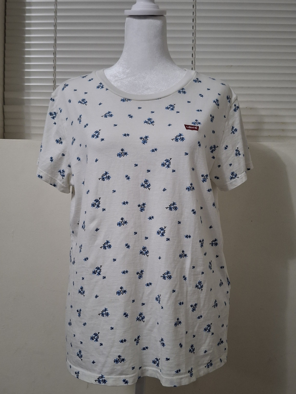 Levi's White Tee with Navy Floral Print